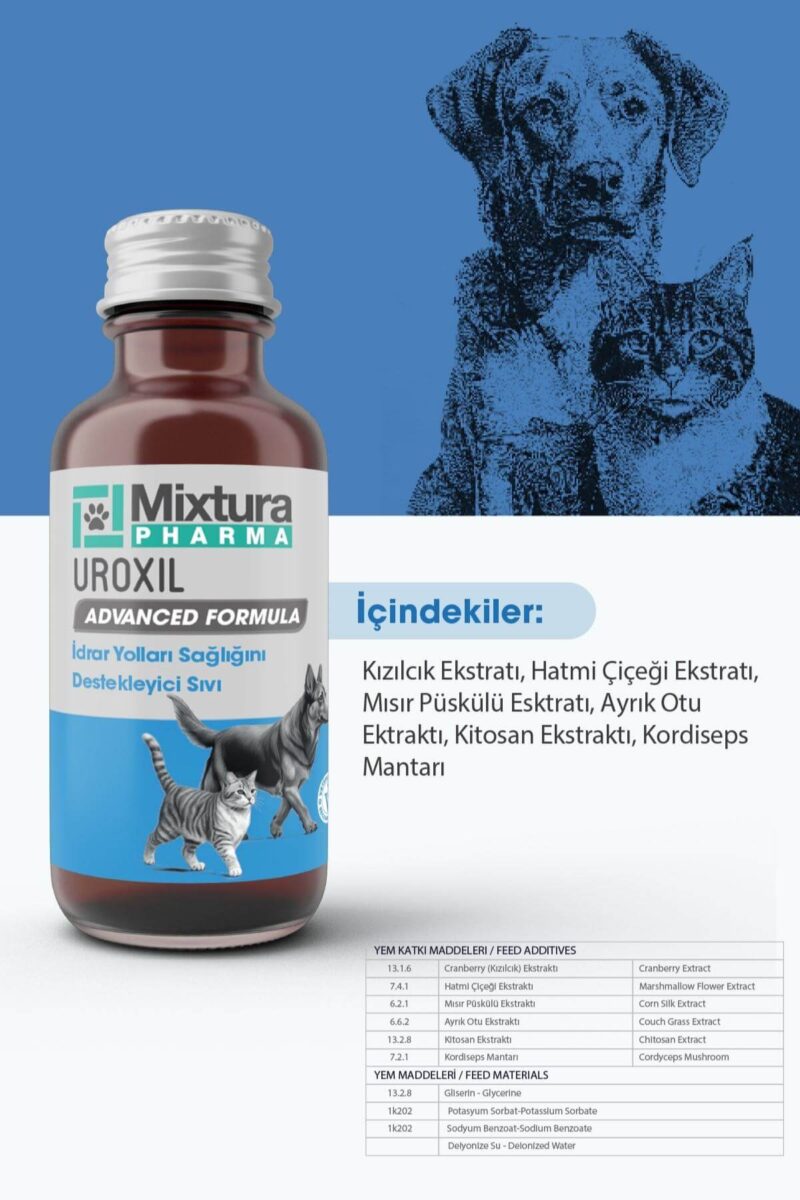 mixtura pharma uroxil kedi idrar yolu enfeksiyonu tedavisi destekleyici köpek idrar yolu enfeksiyonu tedavisi destekleyici