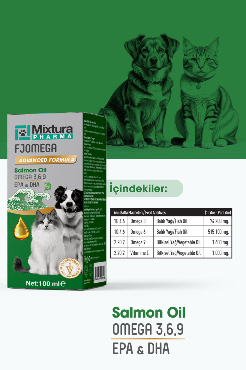 Fjomega Kedi ve Köpek Somon Yağı - Görsel 3