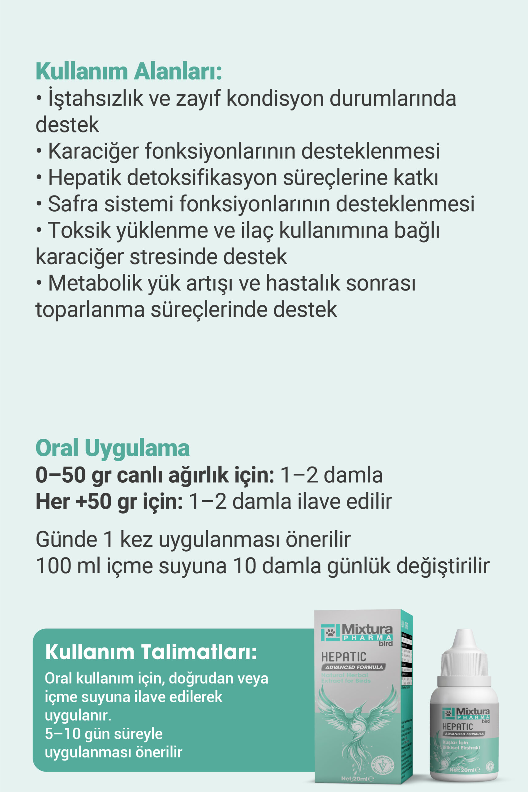 MİXTURA PHARMA BİRD HEPATİC - Görsel 3
