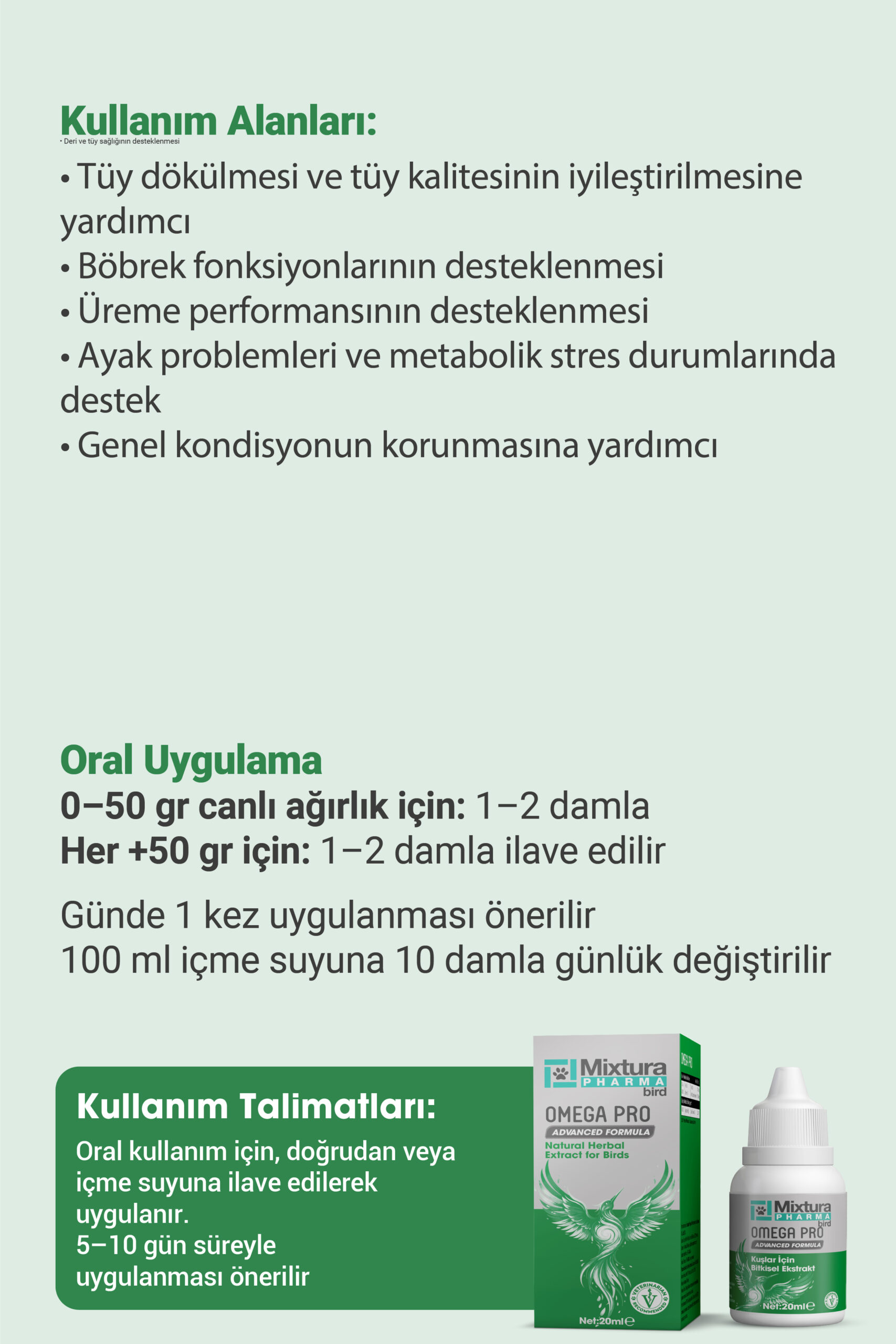 MİXTURA PHARMA BİRD OMEGA PRO - Görsel 5